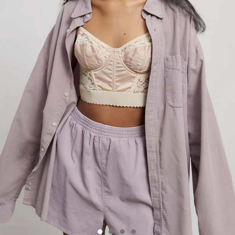 Urban Renewal Remade Cord Shirting Top & Shorts Set S/M